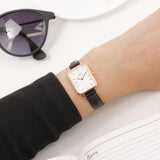  Shop Authentic Daniel Wellington Quadro White Dial Black Leather Strap Watch For Women - DW00100434 - Luxxuri