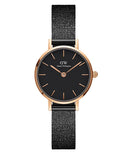  Shop Authentic Daniel Wellington Classic Petite Pressed Ashfield Black Dial Black Mesh Bracelet Watch For Women - DW00100441 - Luxxuri