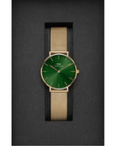  Shop Authentic Daniel Wellington Petite Emerald Green Dial Gold Mesh Strap Watch For Women - DW00100480 - Luxxuri