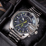  Shop Authentic Diesel Mega Chief Chronograph Blue Dial Silver Steel Strap Watch For Men - DZ4465 - Luxxuri