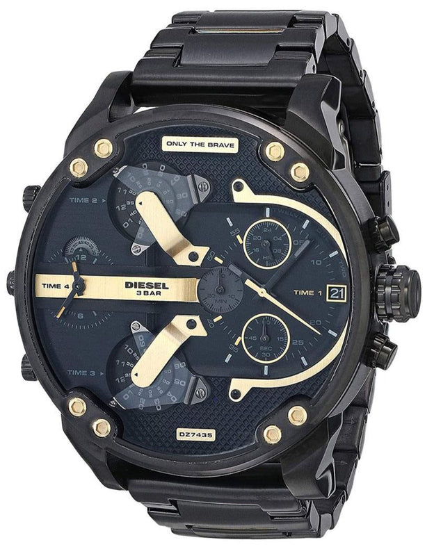  Shop Authentic Diesel Big Daddy Black Dial Black Steel Strap Watch For Men - DZ7312 - Luxxuri