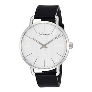  Shop Authentic Calvin Klein Even White Dial Black Leather Strap Watch for Women - K7B211C6 - Luxxuri