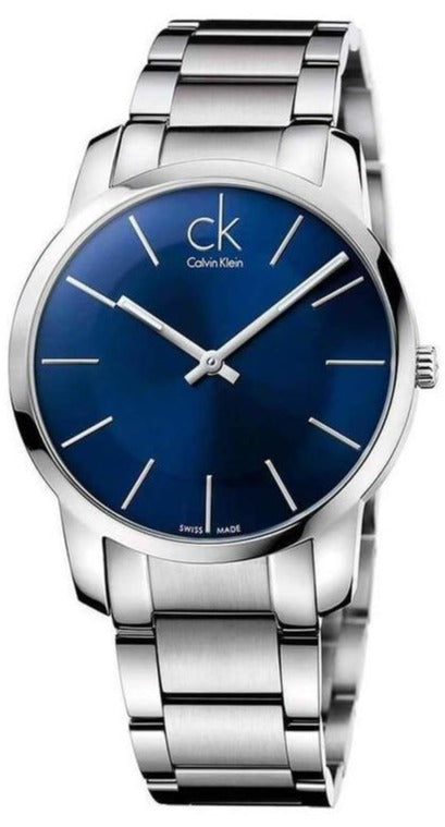  Shop Authentic Calvin Klein City Blue Dial Silver Steel Strap Watch for Men - K2G2G14N - Luxxuri