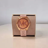  Shop Authentic Michael Kors Janelle Three Hand Rose Gold Dial Pink Rubber Strap Watch For Women - MK7139 - Luxxuri