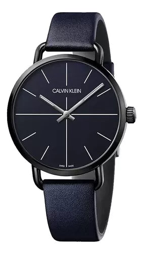  Shop Authentic Calvin Klein Even Blue Dial Blue Leather Strap Watch for Men - K7B214VN - Luxxuri