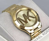  Shop Authentic Michael Kors Slim Runway Analog Gold Dial Gold Steel Strap Watch For Women - MK3739 - Luxxuri