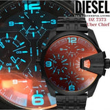  Shop Authentic Diesel Uber Chief Chronograph Red Dial Black Steel Strap Watch For Men - DZ7373 - Luxxuri