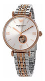  Shop Authentic Emporio Armani Gianni T-Bar Analog White Dial Two Tone Steel Strap Watch For Women - AR60019 - Luxxuri