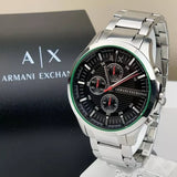  Shop Authentic Armani Exchange Hampton Chronograph Black Dial Silver Steel Strap Watch For Men - AX2163 - Luxxuri