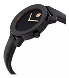  Shop Authentic Movado Bold Black Dial Black Leather Strap Watch for Women - 3600527 - Luxxuri