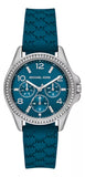  Shop Authentic Michael Kors Mini Pilot Pave Blue Dial Blue Silicone Strap Watch for Women - MKO1004 - Luxxuri