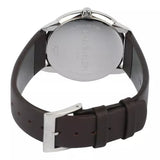  Shop Authentic Calvin Klein Minimal Silver Dial Brown Leather Strap Watch for Men - K3M211G6 - Luxxuri