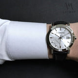  Shop Authentic Burberry The City White Dial Black Leather Strap Watch for Men - BU9008 - Luxxuri