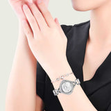  Shop Authentic Swarovski Crystal Flower Silver Dial Silver Steel Strap Watch for Women - 5547622 - Luxxuri