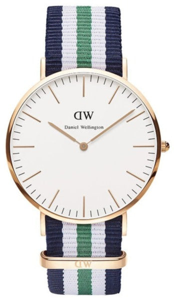  Shop Authentic Daniel Wellington Classic Nottingham White Dial Two Tone NATO Strap Watch For Men - 0108DW - Luxxuri