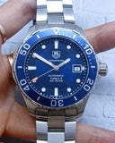  Shop Authentic Tag Heuer Aquaracer Caliber 5 Automatic Blue Dial Silver Steel Strap Watch for Men - WAN2111.BA0822 - Luxxuri