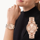  Shop Authentic Michael Kors Ritz Chronograph Rose Gold Dial Rose Gold Steel Strap Watch For Women - MK7223 - Luxxuri