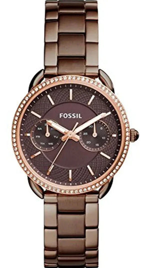  Shop Authentic Fossil Tailor Analog Brown Dial Brown Steel Strap Watch for Women - ES4258 - Luxxuri