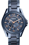  Shop Authentic Fossil Riley Quartz Blue Dial Blue Steel Strap Watch for Women - ES4294 - Luxxuri