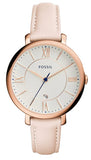 Fossil Jacqueline White Dial Pink Leather Strap Watch for Women - ES3988