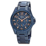  Shop Authentic Fossil Riley Quartz Blue Dial Blue Steel Strap Watch for Women - ES4294 - Luxxuri