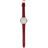  Shop Authentic Emporio Armani Gianni T-Bar Analog Mother of Pearl Dial Red Leather Strap Watch For Women - AR11322 - Luxxuri