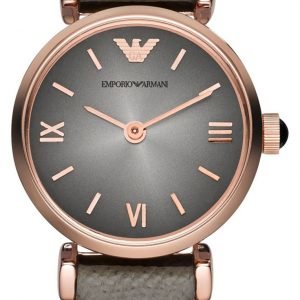  Shop Authentic Emporio Armani Gianni T Bar Quartz Gray Dial Gray Leather Strap Watch For Women - AR1727 - Luxxuri