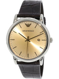  Shop Authentic Emporio Armani Luigi Analog Bronze Dial Brown Leather Strap Watch For Men - AR11096 - Luxxuri