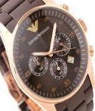  Shop Authentic Emporio Armani Sport Chronograph Brown Dial Brown Stainless Steel Watch For Men - AR5890 - Luxxuri