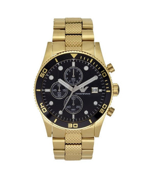  Shop Authentic Emporio Armani Chronograph Black Dial Gold Steel Strap Watch For Men - AR5857 - Luxxuri