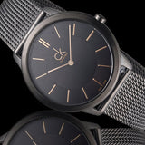  Shop Authentic Calvin Klein Minimal Black Dial Black Mesh Bracelet Watch for Men - K3M224B1 - Luxxuri