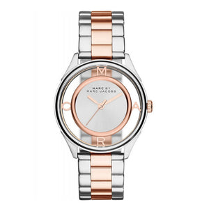  Shop Authentic Marc Jacobs Tether Transparent White Dial Two Tone Steel Strap Watch for Women - MBM3436 - Luxxuri
