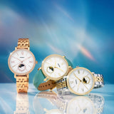 Shop Authentic Fossil Jacqueline Analog Moonphase Mother of Pearl White Dial Rose Gold Steel Strap Watch for Women - ES5165 - Luxxuri