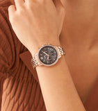  Shop Authentic Fossil Neutra Chronograph Mother of Pearl Brown Dial Rose Gold Steel Strap Watch for Women - ES5218 - Luxxuri