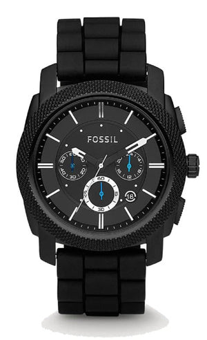  Shop Authentic Fossil Machine Chronograph Black Dial Black Silicone Strap Watch for Men - FS4487 - Luxxuri