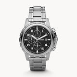  Shop Authentic Fossil Dean Chronograph Black Dial Silver Steel Strap Watch for Men - FS4542 - Luxxuri