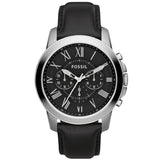  Shop Authentic Fossil Grant Chronograph Black Dial Black Leather Strap Watch for Men - FS4812 - Luxxuri