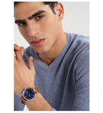  Shop Authentic Fossil Commuter Blue Dial Blue Leather Strap Watch for Men - FS5325 - Luxxuri