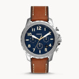  Shop Authentic Fossil Bowman Chronograph Blue Dial Brown Leather Strap Watch for Men - FS5602 - Luxxuri