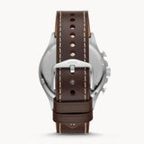  Shop Authentic Fossil Forrester Chronograph White Dial Brown Leather Strap Watch for Men - FS5696 - Luxxuri