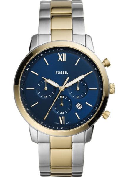  Shop Authentic Fossil Neutra Chronograph Blue Dial Two Tone Steel Strap Watch for Men - FS5706 - Luxxuri