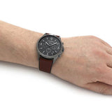  Shop Authentic Fossil Forrester Chronograph Grey Dial Brown Leather Strap Watch for Men - FS5815 - Luxxuri