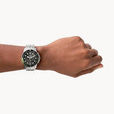  Shop Authentic Fossil FB-01 Chronograph Black Dial Silver Steel Strap Watch for Men - FS5864 - Luxxuri