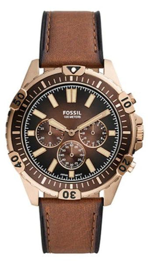  Shop Authentic Fossil Garrett Chronograph Brown Dial Brown Leather Strap Watch for Men - FS5867 - Luxxuri