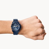  Shop Authentic Fossil Bronson Chronograph Blue Dial Blue Steel Strap Watch for Men - FS5916 - Luxxuri