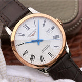  Shop Authentic Longines Record Automatic Stainless Steel 18K Gold Watch for Men - L2.821.5.11.2 - Luxxuri