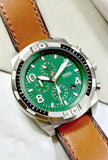  Shop Authentic Fossil Bronson Chronograph Green Dial Brown Leather Strap Watch for Men - FS5738 - Luxxuri