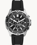  Shop Authentic Fossil Garrett Chronograph Black Dial Black Rubber Strap Watch for Men - FS5624 - Luxxuri