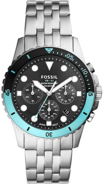  Shop Authentic Fossil FB-01 Chronograph Black Dial Silver Steel Strap Watch for Men - FS5827 - Luxxuri
