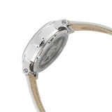  Shop Authentic Fossil Boyfriend Automatic Skeleton Silver Dial White Leather Strap Watch for Women - ME3069 - Luxxuri